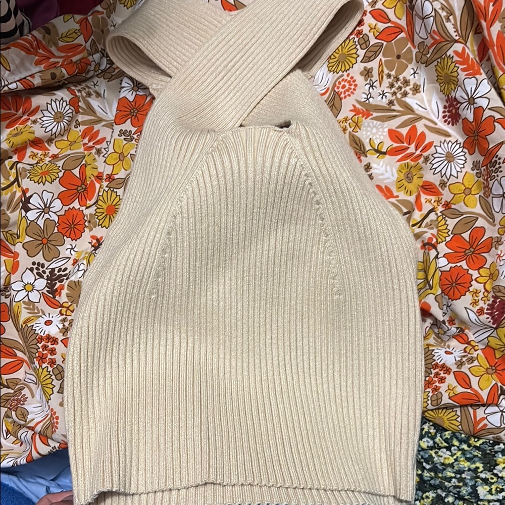 Cider Cream Ribbed Crop Top